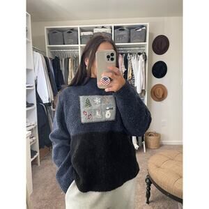 C&C Sport Fuzzy Winter Snowman Crewneck Sweater, … - image 1